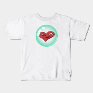 Cartoon Heart (in the Bubble) Kids T-Shirt